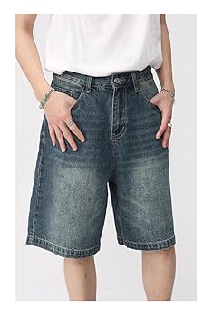 Jorts for Men Baggy Jorts Y2k Baggy Shorts Denim Mid Rise